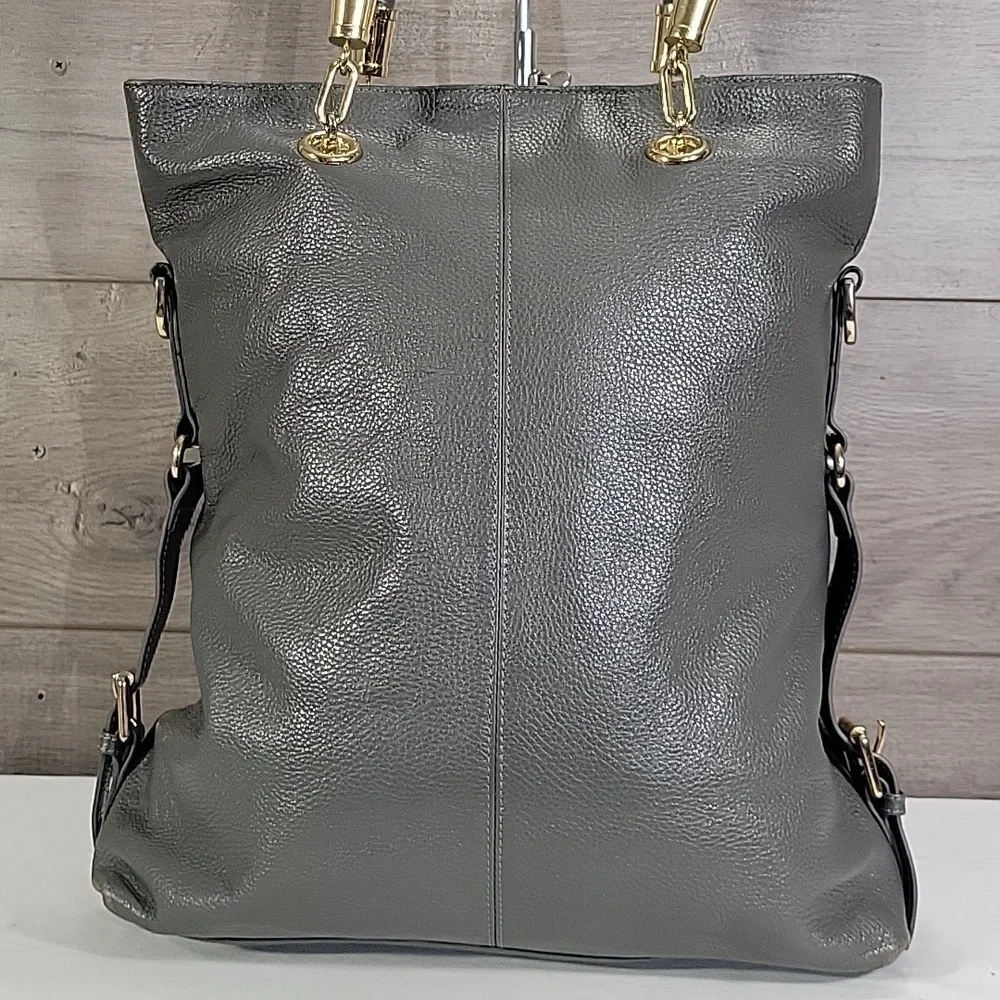 Kristen Bell for Erica Anenberg Gray Pebble Leather Tote Bag